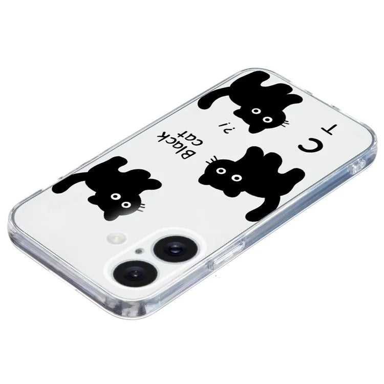 For iPhone 16 Case Soft TPU Pattern Printing Phone Cover with Transparent Edge