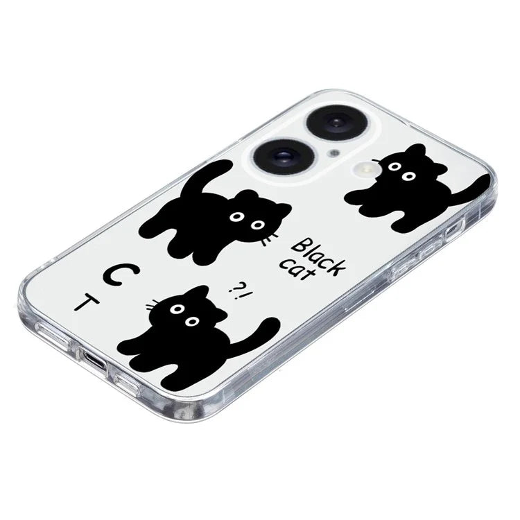 For iPhone 16 Case Soft TPU Pattern Printing Phone Cover with Transparent Edge
