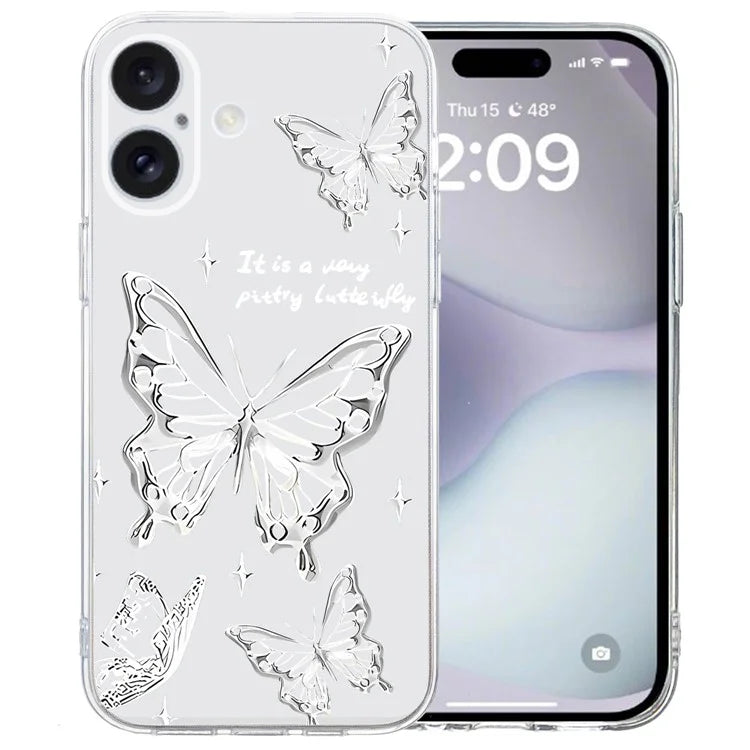 For iPhone 16 Case Soft TPU Pattern Printing Phone Cover with Transparent Edge