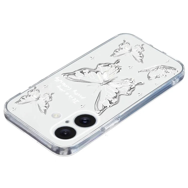 For iPhone 16 Case Soft TPU Pattern Printing Phone Cover with Transparent Edge