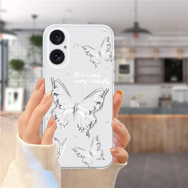 For iPhone 16 Case Soft TPU Pattern Printing Phone Cover with Transparent Edge