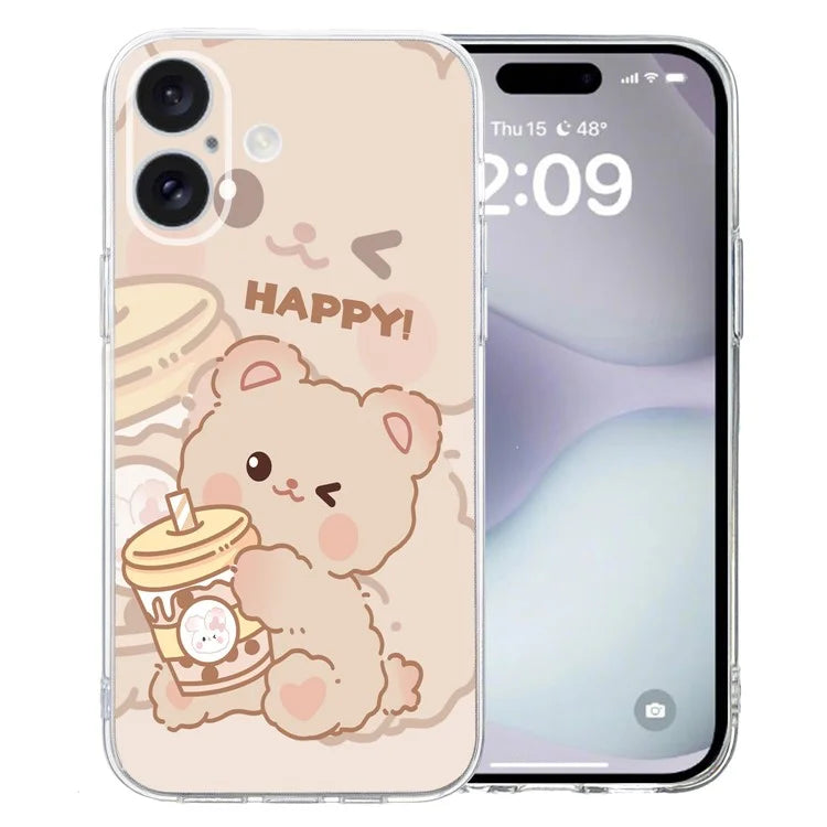 For iPhone 16 Plus Case Pattern Print TPU Protective Phone Cover