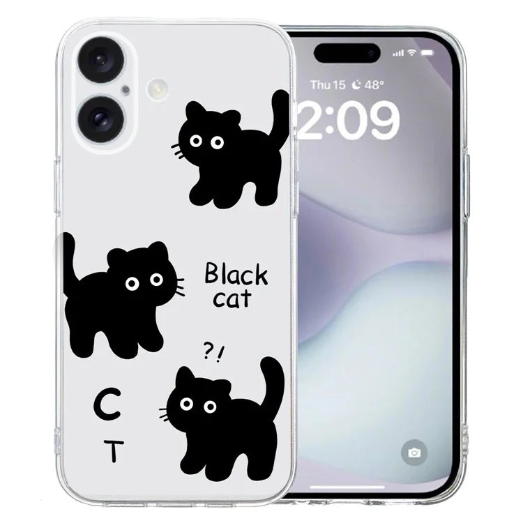 For iPhone 16 Plus Case Pattern Print TPU Protective Phone Cover