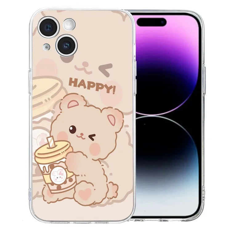 For iPhone 15 Plus Slim Case Pattern Printing Soft TPU Phone Cover