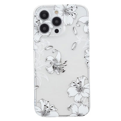 For iPhone 15 Pro Max TPU Case Clear Edge Pattern Printing Phone Cover