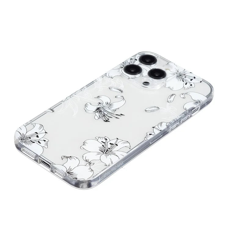For iPhone 15 Pro Max TPU Case Clear Edge Pattern Printing Phone Cover