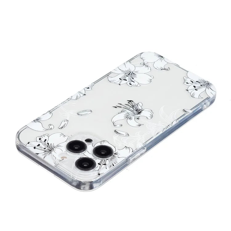 For iPhone 15 Pro Max TPU Case Clear Edge Pattern Printing Phone Cover