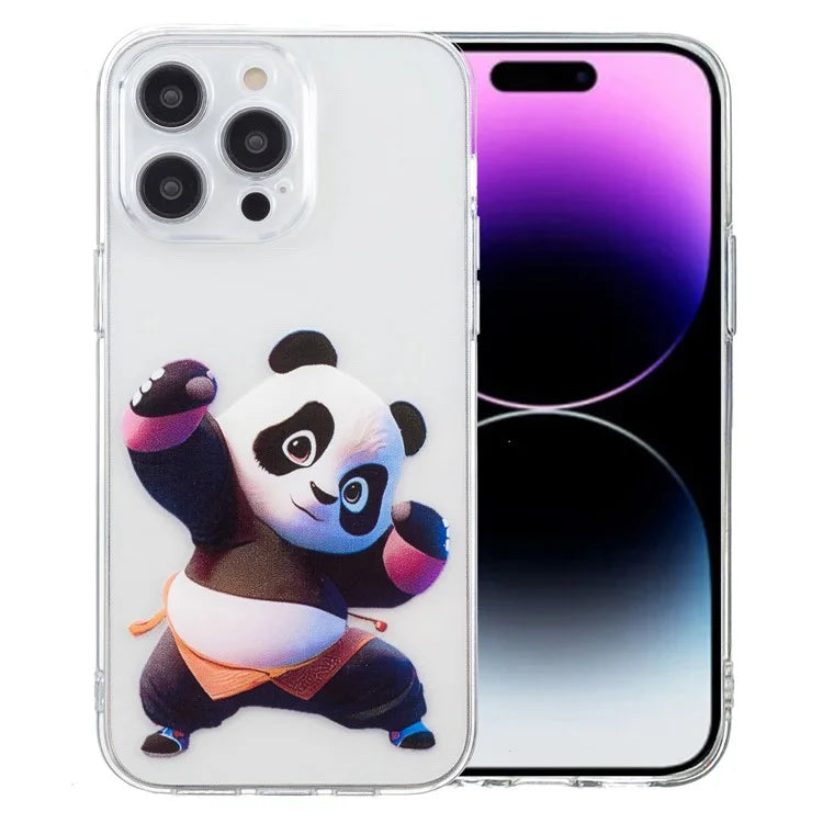 For iPhone 15 Pro Max TPU Case Clear Edge Pattern Printing Phone Cover