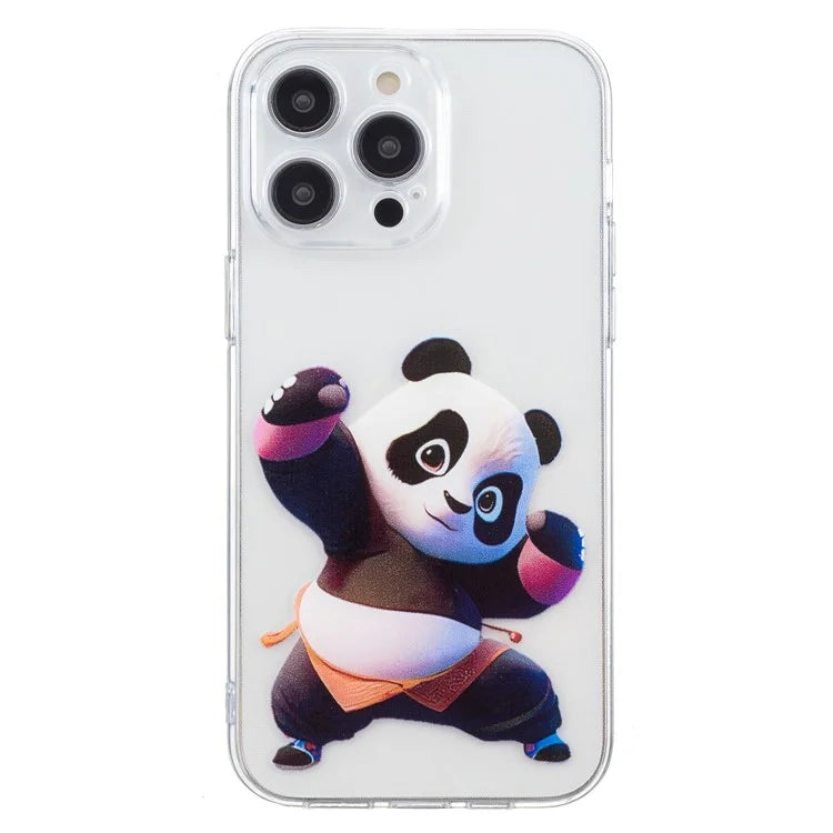 For iPhone 15 Pro Max TPU Case Clear Edge Pattern Printing Phone Cover