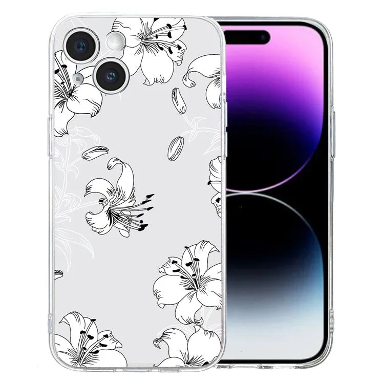 For iPhone 15 Case Soft TPU Slim Phone Cover Pattern Printing