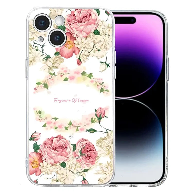 For iPhone 15 Case Soft TPU Slim Phone Cover Pattern Printing