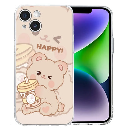 For iPhone 14 Case Pattern Printing Flexible TPU Slim Phone Cover