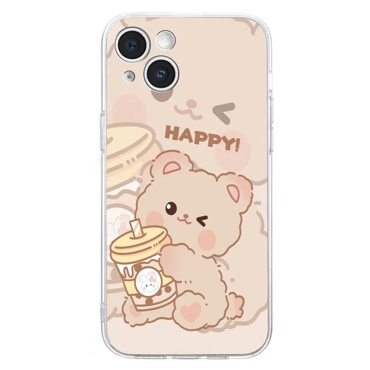 For iPhone 14 Case Pattern Printing Flexible TPU Slim Phone Cover