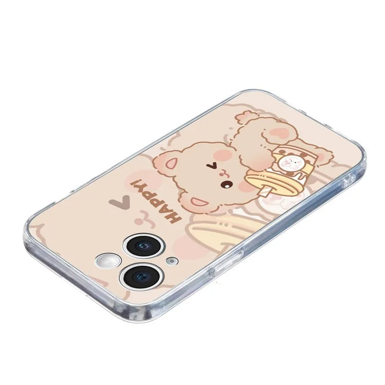 For iPhone 14 Case Pattern Printing Flexible TPU Slim Phone Cover