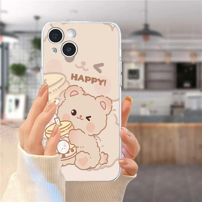 For iPhone 14 Case Pattern Printing Flexible TPU Slim Phone Cover