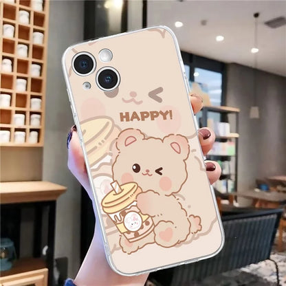 For iPhone 14 Case Pattern Printing Flexible TPU Slim Phone Cover