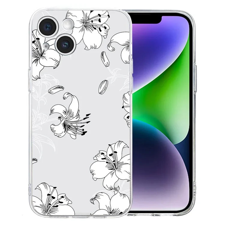 For iPhone 14 Plus TPU Phone Case Pattern Printing Back Cover Scratch Protection