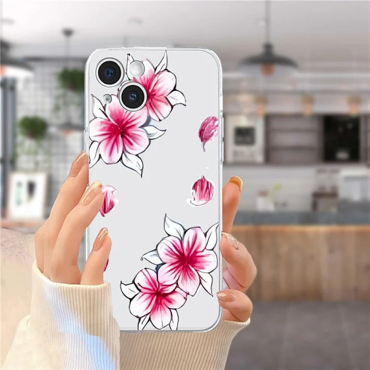 For iPhone 14 Plus TPU Phone Case Pattern Printing Back Cover Scratch Protection