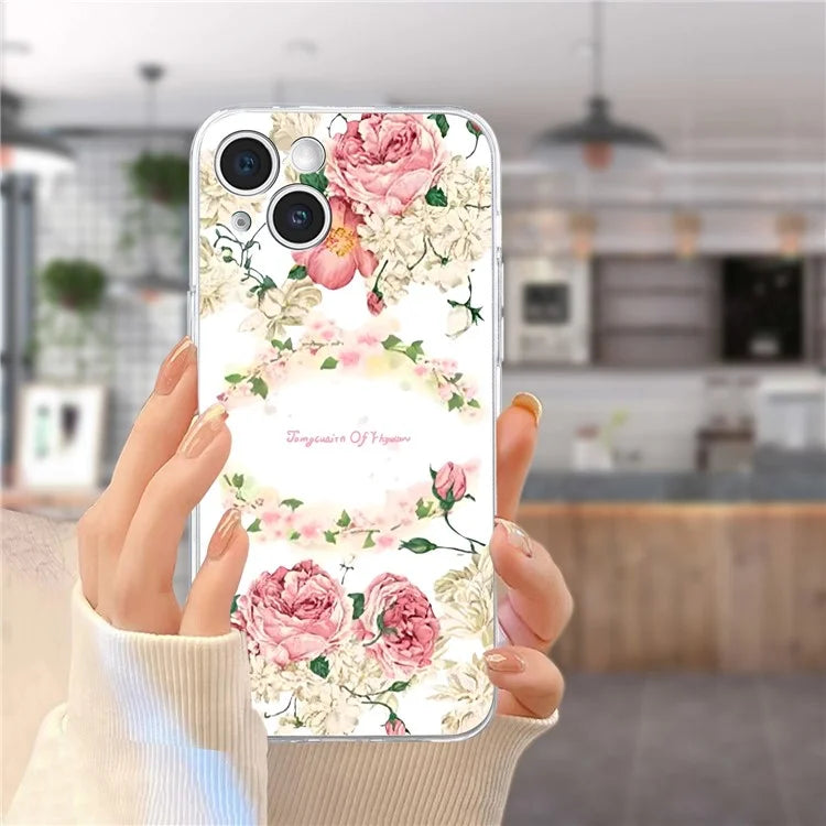 For iPhone 14 Plus TPU Phone Case Pattern Printing Back Cover Scratch Protection