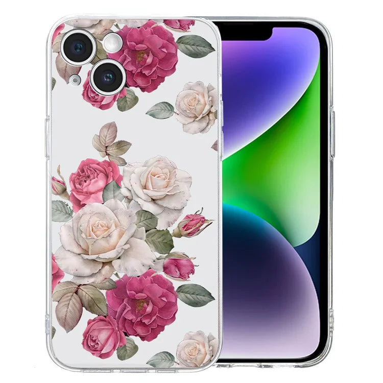 For iPhone 14 Plus TPU Phone Case Pattern Printing Back Cover Scratch Protection
