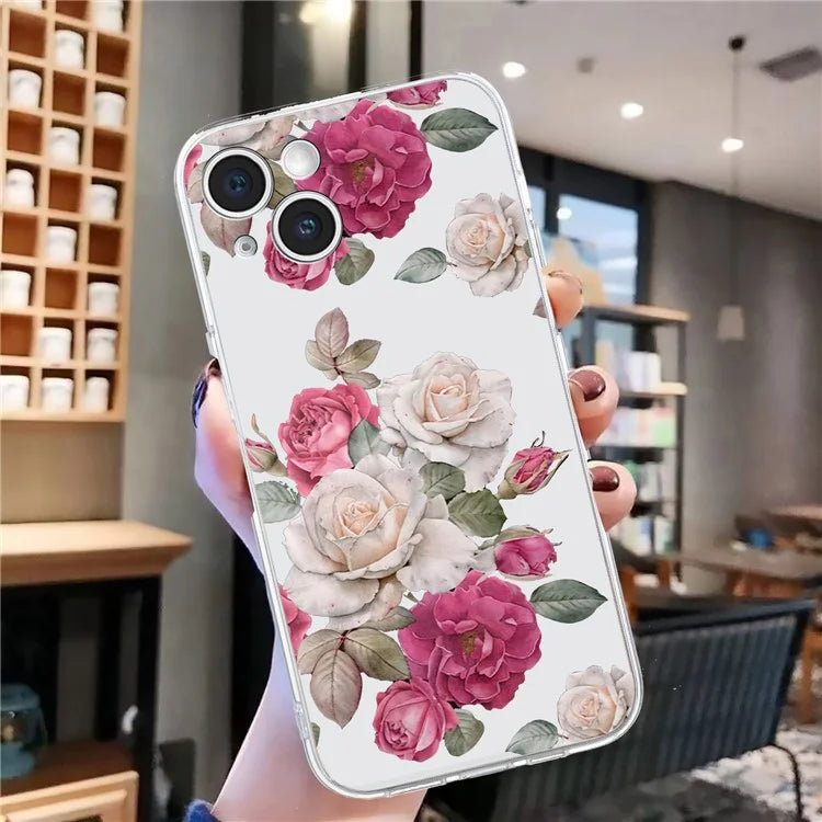 For iPhone 14 Plus TPU Phone Case Pattern Printing Back Cover Scratch Protection