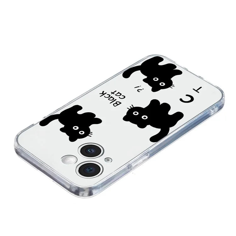 For iPhone 14 Plus TPU Phone Case Pattern Printing Back Cover Scratch Protection