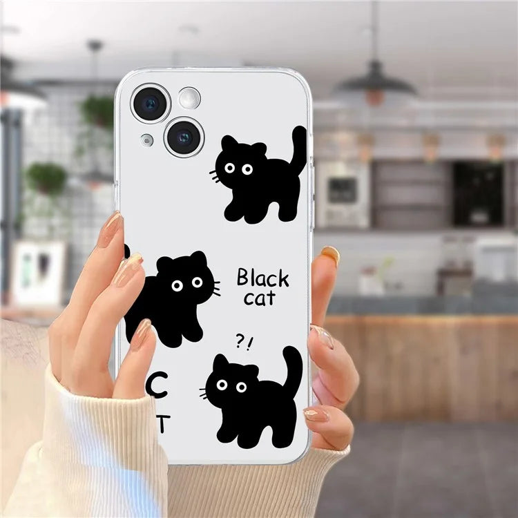 For iPhone 14 Plus TPU Phone Case Pattern Printing Back Cover Scratch Protection