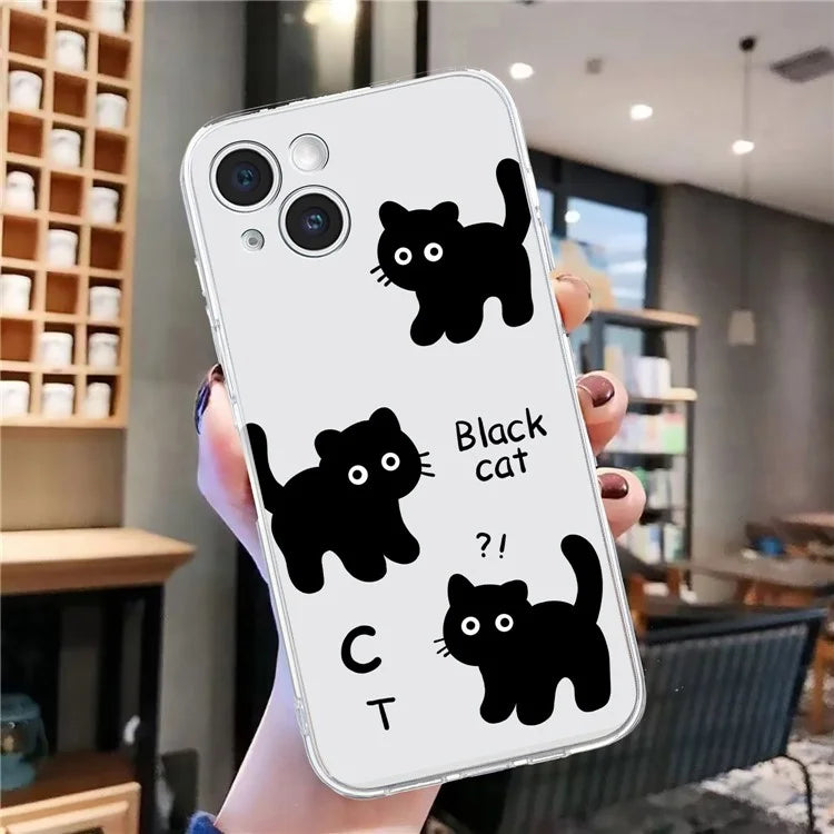 For iPhone 14 Plus TPU Phone Case Pattern Printing Back Cover Scratch Protection