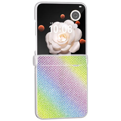 For Honor Magic V Flip 5G Case Hinge Protection Leather+PC Phone Cover Glitter Texture
