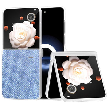 For Honor Magic V Flip 5G Case Hinge Protection Leather+PC Phone Cover Glitter Texture