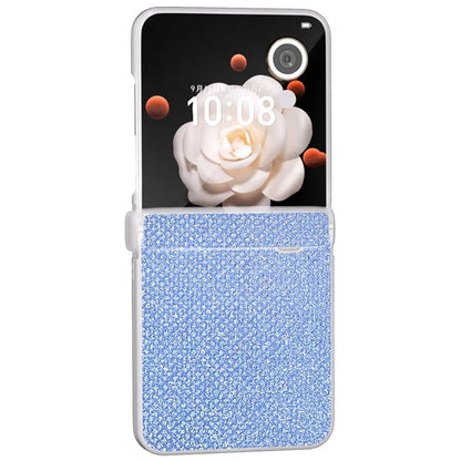 For Honor Magic V Flip 5G Case Hinge Protection Leather+PC Phone Cover Glitter Texture