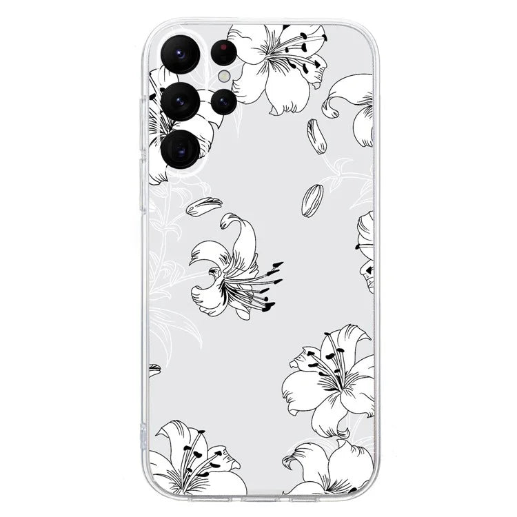 For Samsung Galaxy S23 Ultra Case Pattern Print TPU Phone Cover Precise Lens Protection