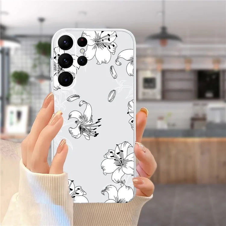For Samsung Galaxy S23 Ultra Case Pattern Print TPU Phone Cover Precise Lens Protection