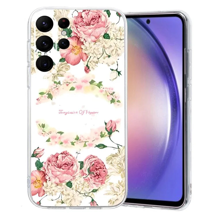 For Samsung Galaxy S23 Ultra Case Pattern Print TPU Phone Cover Precise Lens Protection