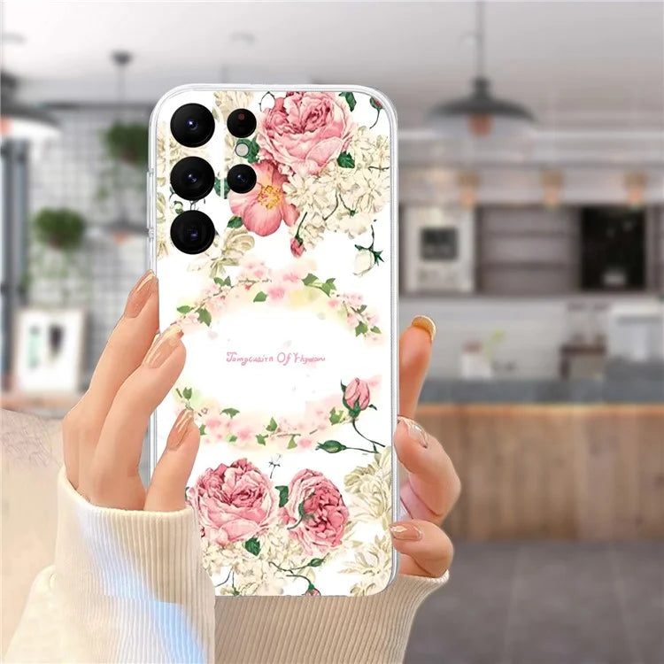 For Samsung Galaxy S23 Ultra Case Pattern Print TPU Phone Cover Precise Lens Protection