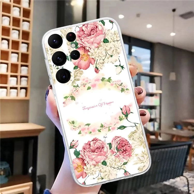 For Samsung Galaxy S23 Ultra Case Pattern Print TPU Phone Cover Precise Lens Protection