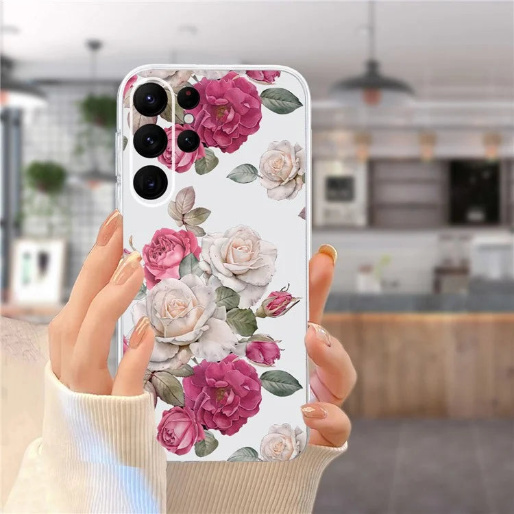 For Samsung Galaxy S23 Ultra Case Pattern Print TPU Phone Cover Precise Lens Protection