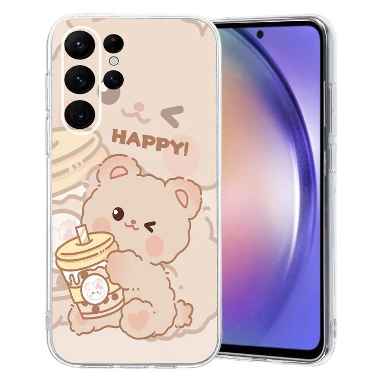 For Samsung Galaxy S23 Ultra Case Pattern Print TPU Phone Cover Precise Lens Protection