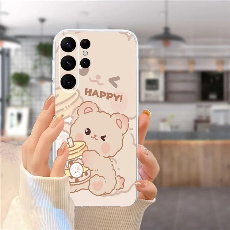 For Samsung Galaxy S23 Ultra Case Pattern Print TPU Phone Cover Precise Lens Protection