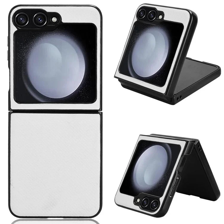 For Samsung Galaxy Z Flip6 5G Case Carbon Fiber Texture PU+PC Drop-Proof Phone Shell