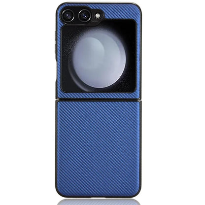 For Samsung Galaxy Z Flip6 5G Case Carbon Fiber Texture PU+PC Drop-Proof Phone Shell