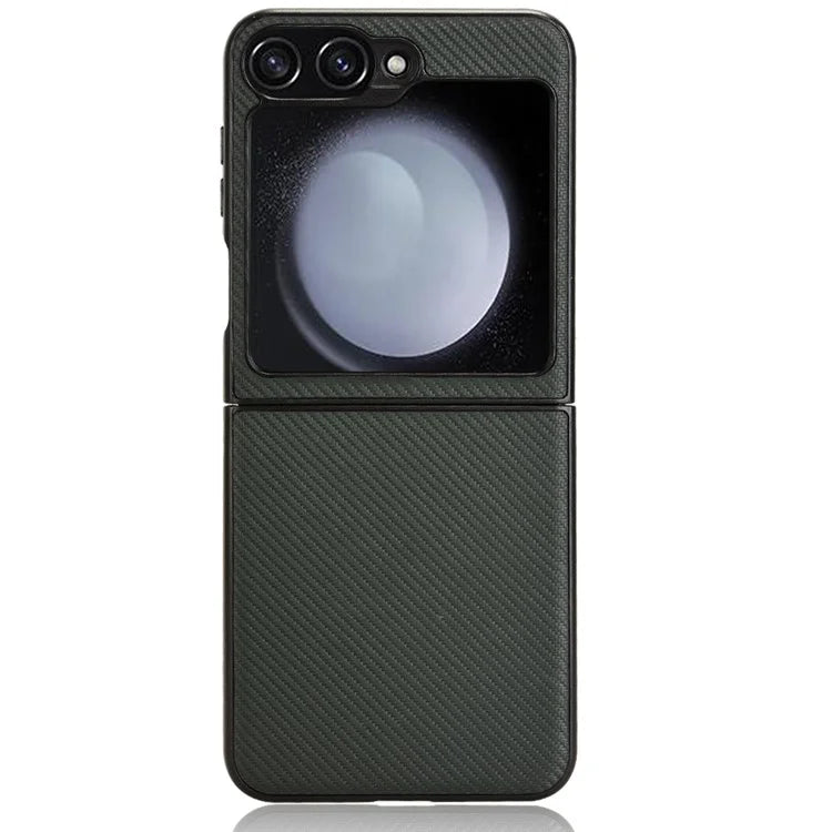 For Samsung Galaxy Z Flip6 5G Case Carbon Fiber Texture PU+PC Drop-Proof Phone Shell
