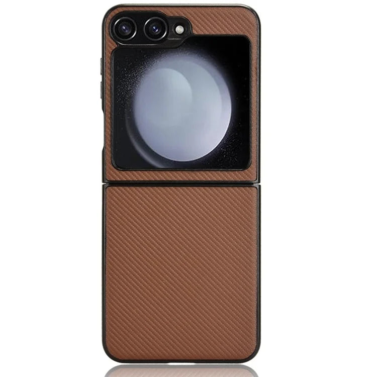 For Samsung Galaxy Z Flip6 5G Case Carbon Fiber Texture PU+PC Drop-Proof Phone Shell