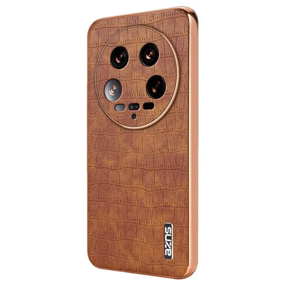 AZNS For Xiaomi 14 Ultra Case Crocodile Pattern Leather Phone Back Cover Classic Fashion