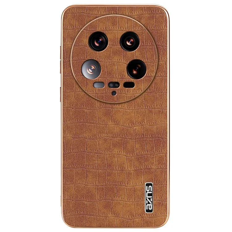 AZNS For Xiaomi 14 Ultra Case Crocodile Pattern Leather Phone Back Cover Classic Fashion
