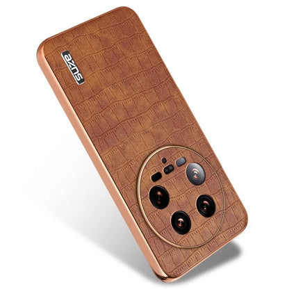 AZNS For Xiaomi 14 Ultra Case Crocodile Pattern Leather Phone Back Cover Classic Fashion