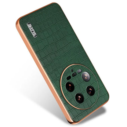 AZNS For Xiaomi 14 Ultra Case Crocodile Pattern Leather Phone Back Cover Classic Fashion