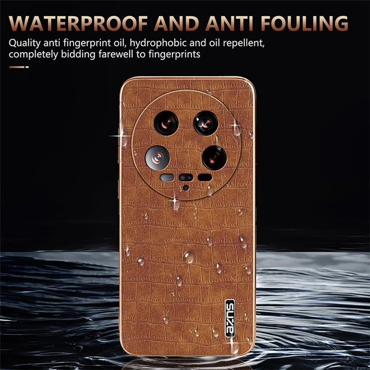 AZNS For Xiaomi 14 Ultra Case Crocodile Pattern Leather Phone Back Cover Classic Fashion
