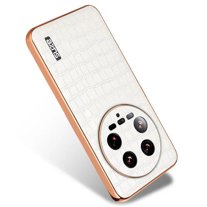 AZNS For Xiaomi 14 Ultra Case Crocodile Pattern Leather Phone Back Cover Classic Fashion