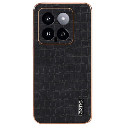 AZNS For Xiaomi 14 Case PU Leather Classic Crocodile Pattern Back Cover